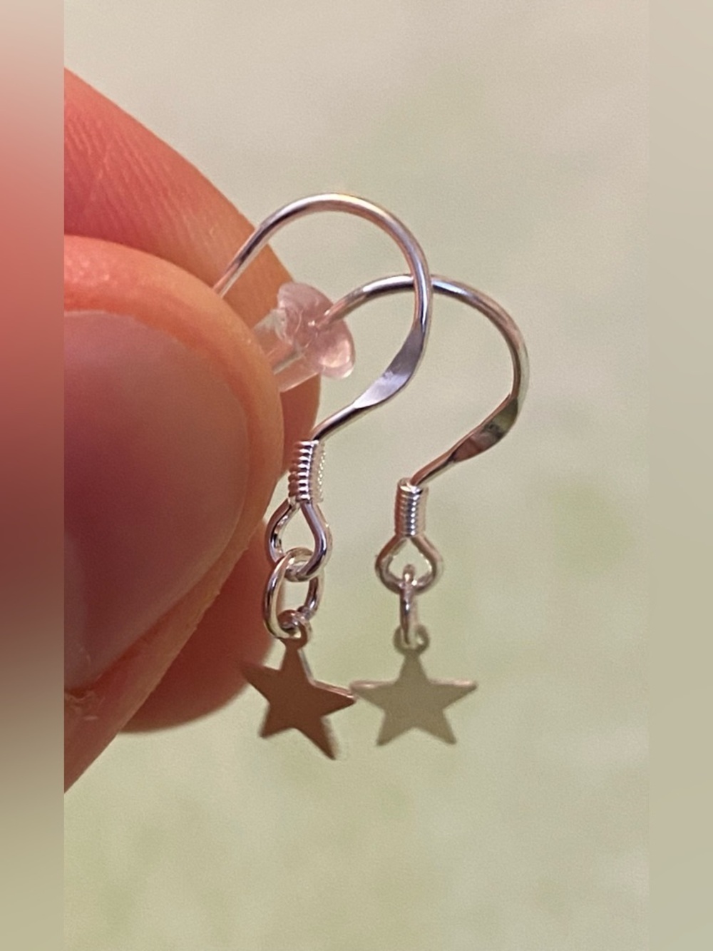 925 Sterling Silver Star Dangle Earrings